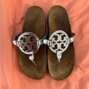 Silver Tory Burch sandals